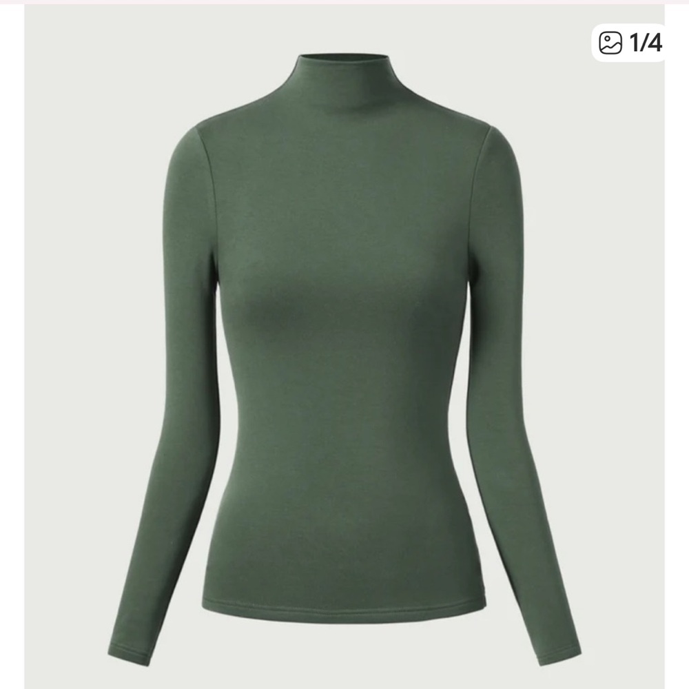 OGL Olive Mockneck Long Sleeve Top Medium